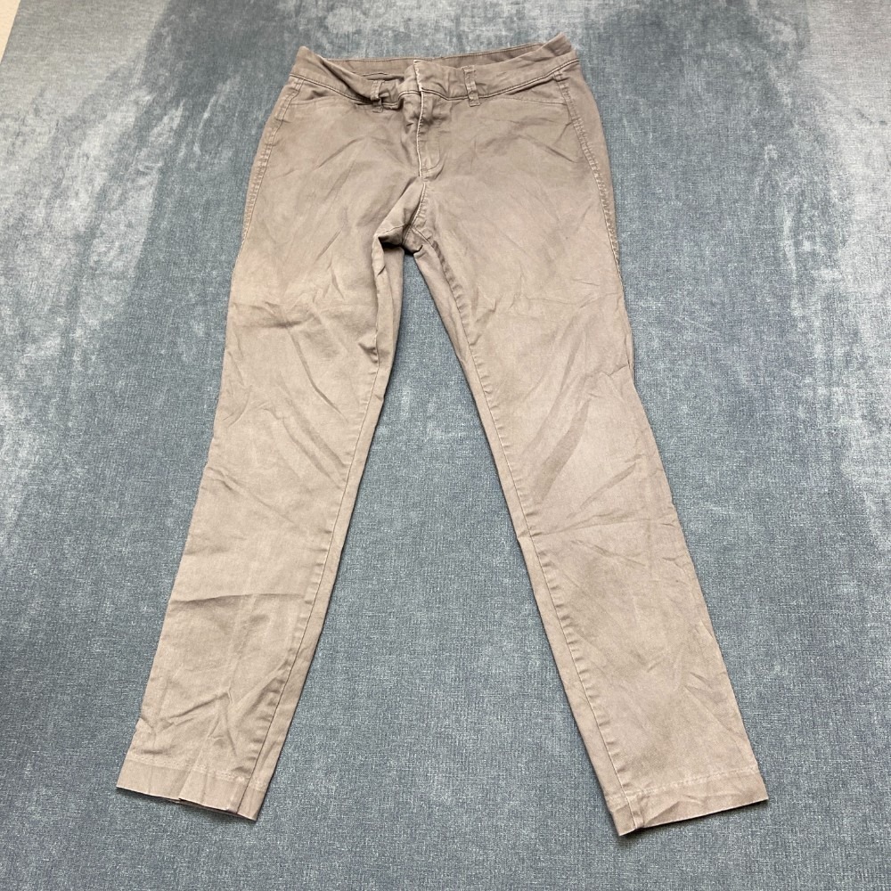 Old Navy Pixie Chino Pants Womens 4 Gray Cotton Stretch Straight Leg Relaxed Fit